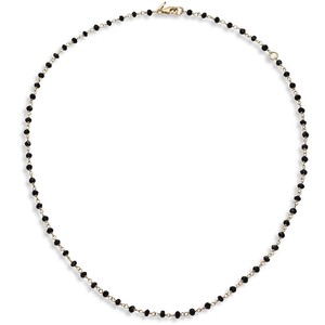 Mija Black Spinel Beaded Chain Necklace